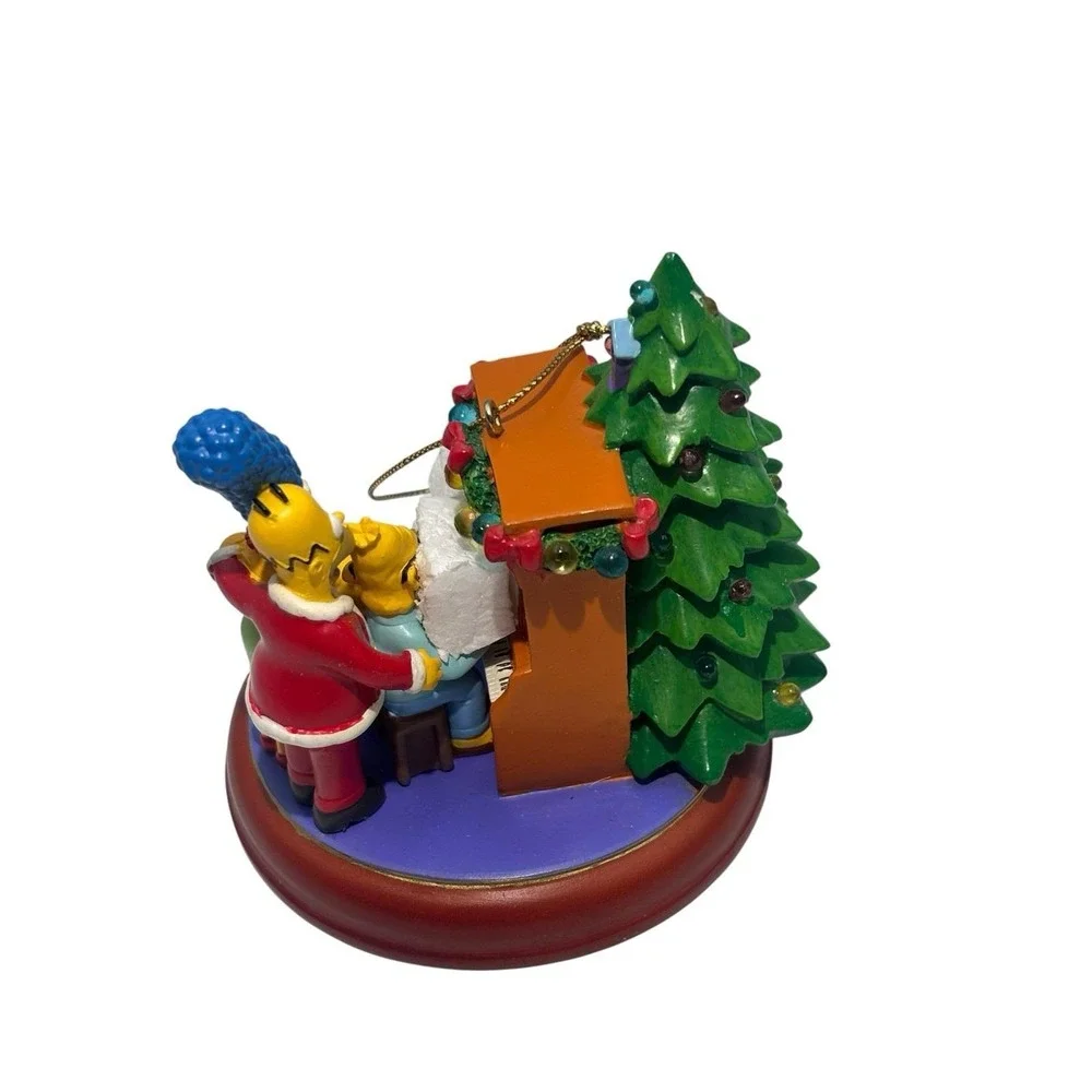 2005 Simpsons Bradford Christmas Ornament Illuminated Together Around The Piano